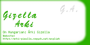 gizella arki business card